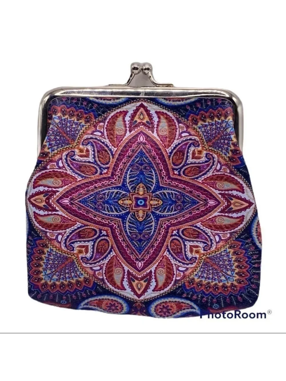 Snap Jewelry Red & Blue Paisley Micro Purse & 18mm Sparkling Heart Ginger Snap!